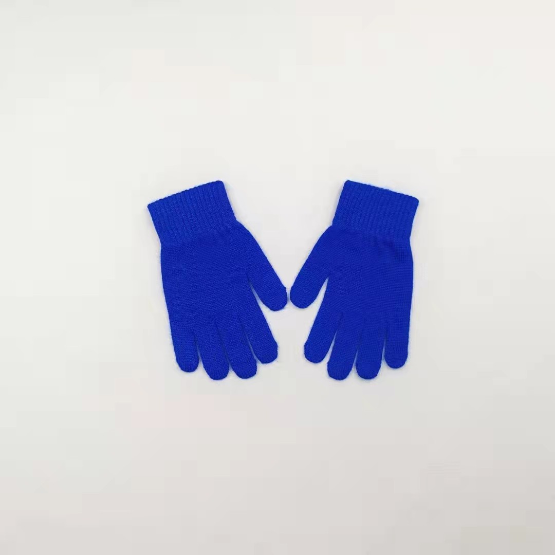GLOVES AUTUMN AND WINTER CASHMERE KNITTED CABLE WARM COMFORTABLE BOYS GIRLS CHILDREN STUDENTS FIVE-FINGER GLOVES CANDY COLOR