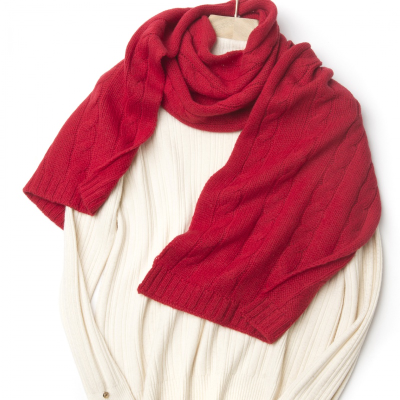 秋冬羊毛针织绞花女亲子情侣围巾