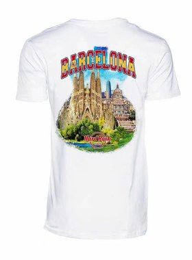 HARD白色ROCK城市图案T恤巴塞罗那