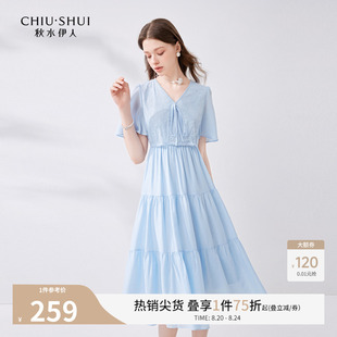 温柔甜美度假风裙子 秋水伊人法式 蕾丝连衣裙女2025夏季 新款 女装