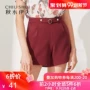 Qiu Shui Yiren Quần 2019 Mùa hè Mới của phụ nữ Màu đơn giản Eo giữa đơn giản Quần ngắn giản dị Quần short Quần ống rộng - Quần short thời trang công sở nữ cao cấp
