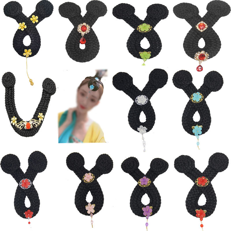 额头古装刘海汉式汉服假发刘海片影楼麻花辫子仙女额前假刘海