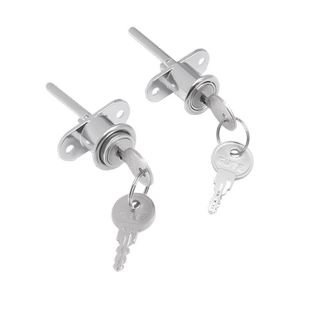 固特联动抽屉锁办公桌柜子文件柜三联锁头锁芯侧装一锁三家用五金