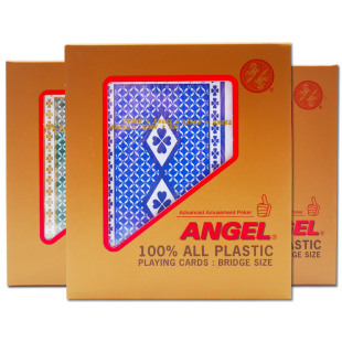 进口PVC全塑料防水防折梭哈牌批发 小天使扑克牌ANGEL桥牌日本原装