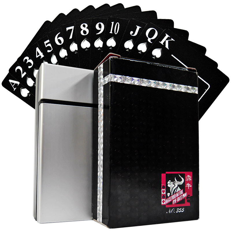 塑料扑克牌犇牛桥牌双面磨砂pvc防水防折收藏创意个性潮清仓黑色