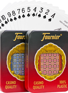 塑料扑克牌福尼尔西班牙原装进口梭哈高档桥牌PVC磨砂防水防折209