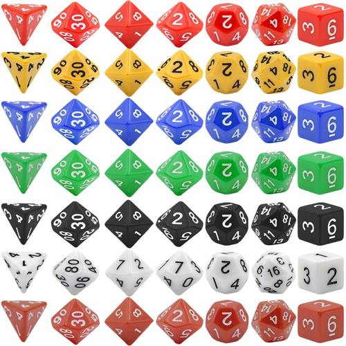 dnd20数字色子7粒一套游戏道具