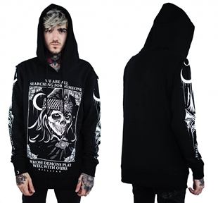潮牌KILLSTAR Vlad哥特吸血鬼德古拉蝙蝠帽衫卫衣