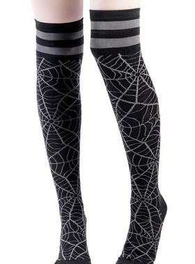 潮牌KILLSTAR All Caught Up哥特朋克街头蛛网emo高筒袜