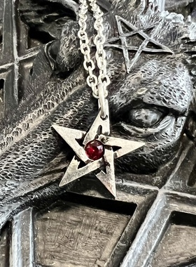 英国Alchemy Gothic P365 CRYSTAL PENTAGRAM哥特水晶五芒星项链