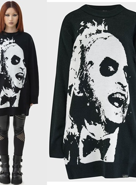 KILLSTAR暗黑亚文化WARNER BEETLEJUICE阴间大法师哥特摇滚毛衣