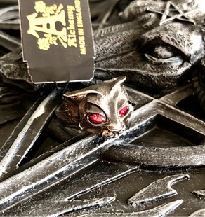 Alchemy Gothic R224 Bastet Goddess巴斯苔女神黑猫哥特摇滚戒指