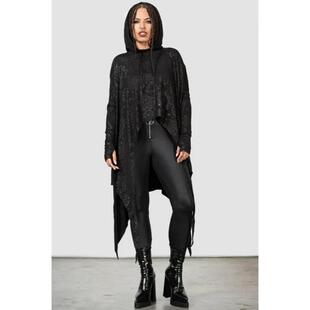 KILLSTAR暗黑哥特亚文化Over The Moon星象宽松暗纹连帽柔软T恤