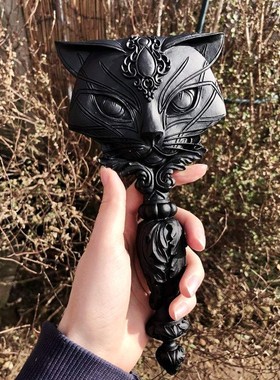 Alchemy Vault V64B Sacred Cat Hand Mirror圣猫哥特黑色手拿镜