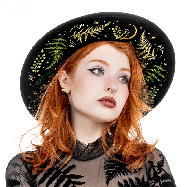 RESTYLE女巫羊毛刺绣帽子