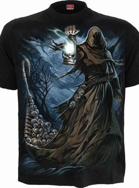 英国SPIRAL摇滚重金属哥特FERRYMAN冥河摆渡者死神木乃伊短袖T恤