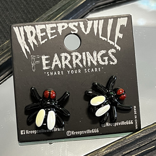现货KREEPSVILLE 666暗黑哥特怪诞Fly苍蝇街头摇滚朋克耳钉