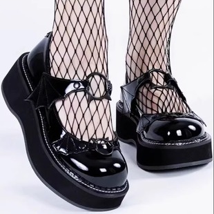 DEMONIA暗黑哥特亚文化EMILY-23洛丽亚厚底蝙蝠原宿漆皮玛丽珍鞋
