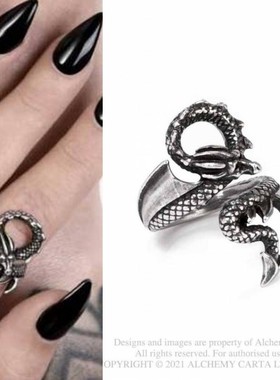 英国Alchemy Gothic R245 DRAGONS LURE龙之诱惑哥特摇滚开口戒指