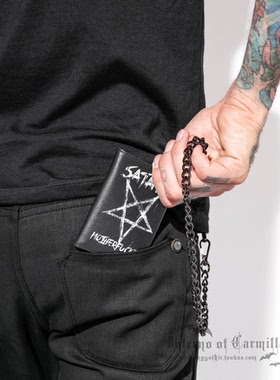 BLACKCRAFT Satanic哥特朋克摇滚撒旦暗黑五芒星链条钱包