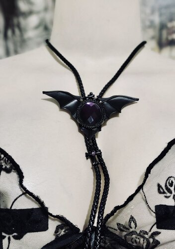 暗黑蝙蝠十字架领绳项链街头