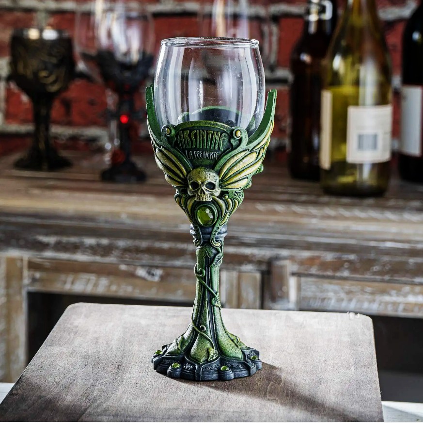 哥特苦艾酒精灵森林玻璃高脚杯