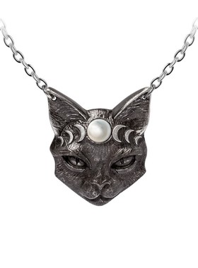 Alchemy暗黑哥特P988 Mystic Moon Cat神秘月亮猫复古月光石项链