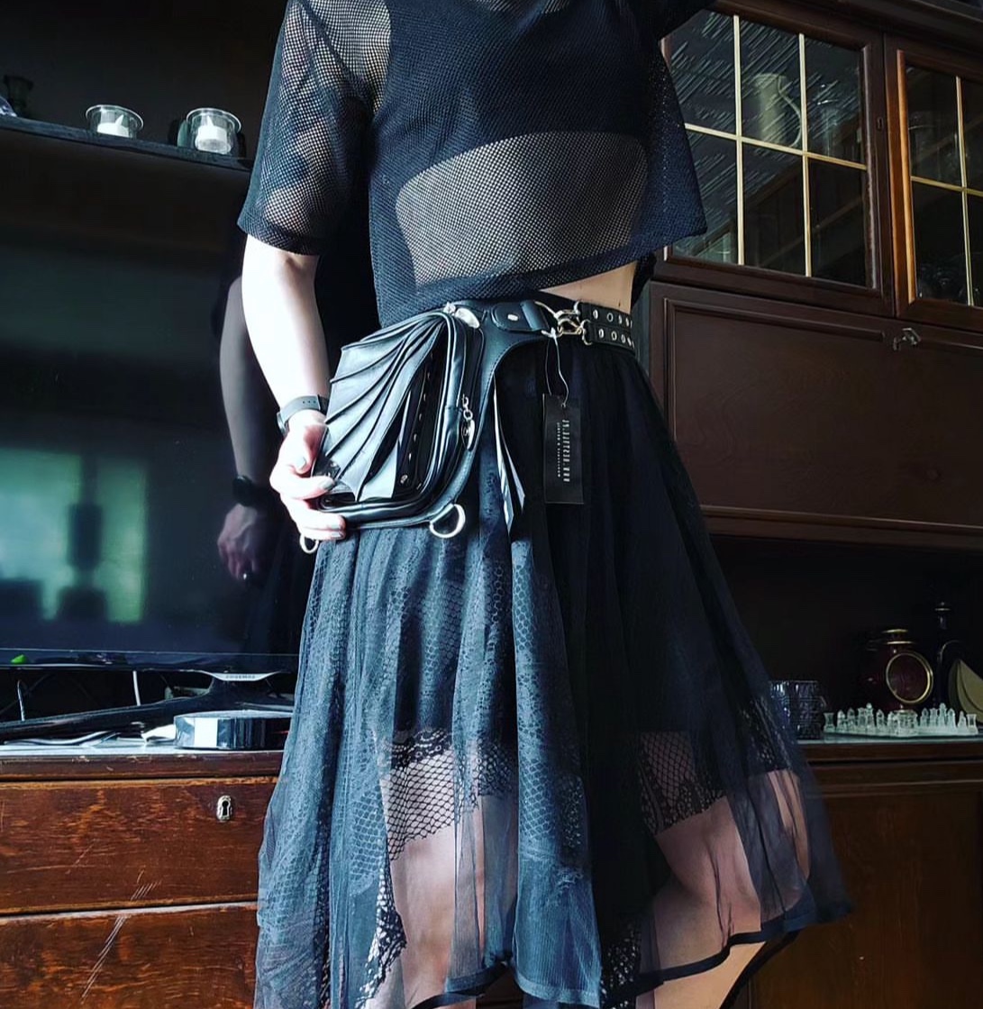 东欧哥特RESTYLE复古暗黑BAT HOLSTER皮PU翻盖亚文化腰包挎包