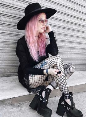 KILLSTAR暗黑哥特All Caught Up朋克街头渔网街头弹力打底裤