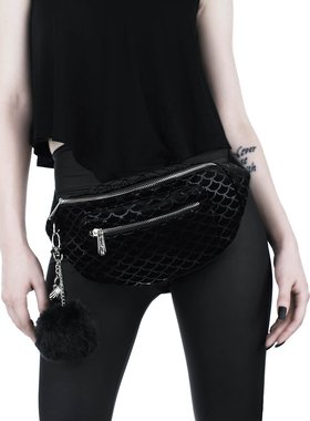 潮牌KILLSTAR Black Sea哥特朋克摇滚鱼鳞纹腰包