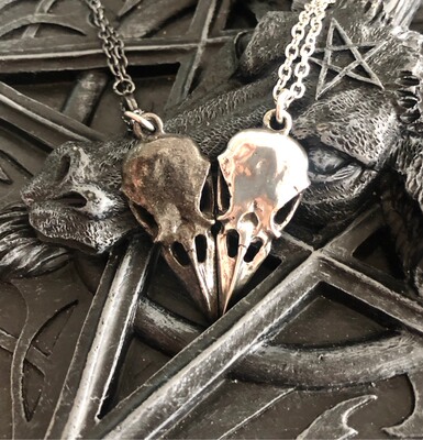 Alchemy Gothic P834 Coeur Crane英国哥特渡鸦情侣链摇滚吸血鬼