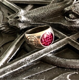 Alchemy gothic R71 Agla万能的主哥特朋克亚文化暗黑戒指符号