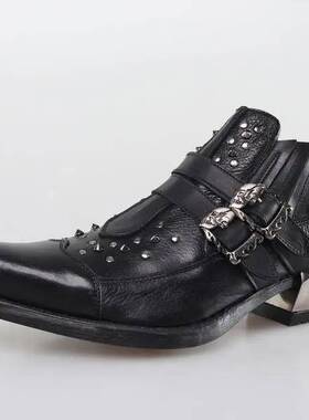 西班牙NEW ROCK M.7956朋克摇滚金属皮鞋哥特暗黑复古嬉皮士街头