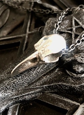 Alchemy P752 Rabenschadel Kleine蒸汽朋克乌鸦头骨骷髅项链