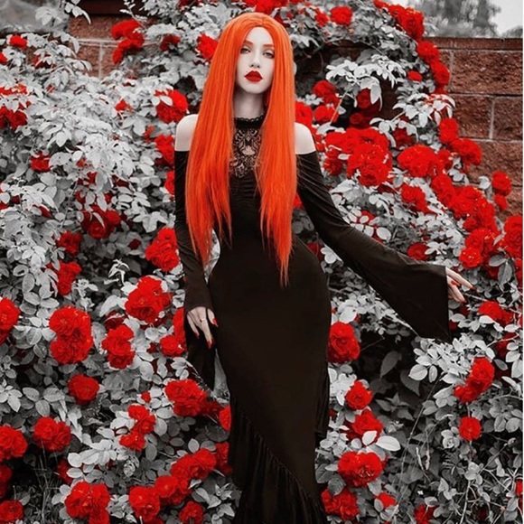 潮牌killstar forever fades哥特暗黑蕾丝吸血鬼鱼尾礼服连衣裙