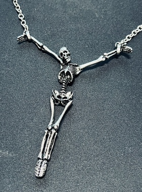 铐骷髅骸骨哥特朋克摇滚项链