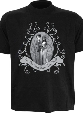 英国SPIRAL摇滚金属哥特CORPSE BRIDE僵尸新娘周边全棉短袖T恤