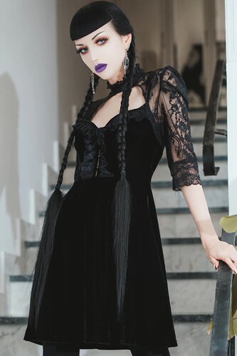 美国KILLSTAR暗黑哥特Violet Lace摇滚维多利亚修身蕾丝连衣裙