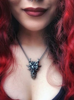 alchemy恶龙头骨朋克哥特项坠