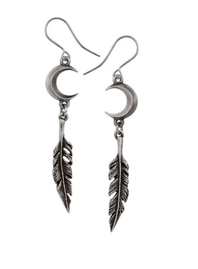 Alchemy Gothic E467 PAGAN DREAM CATCHER 新月捕梦网吊坠耳环