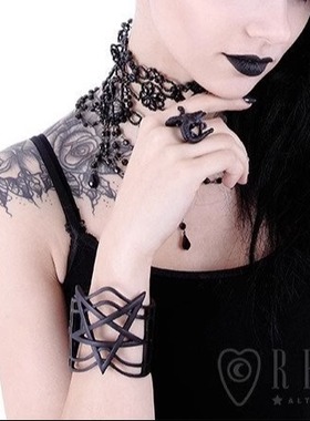 暗黑哥特PENTAGRAM倒五芒星手镯