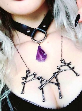 restyle哥特暗黑朋克骨头项链