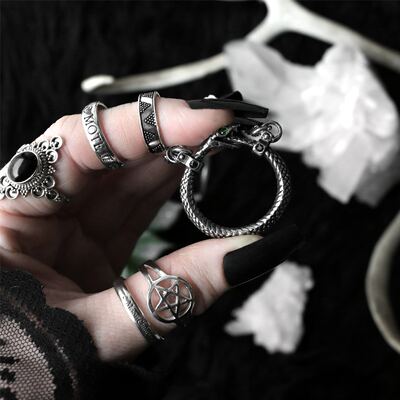 灵蛇英国灵蛇环哥特风项链