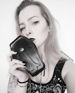 Alchemy LG6 COFFIN PURSE哥特朋克十字架棺材挎包钱包 Gothic