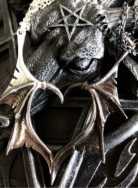 A牌Alchemy Gothic P851 Darkling Heart黑暗之心哥特情侣项链