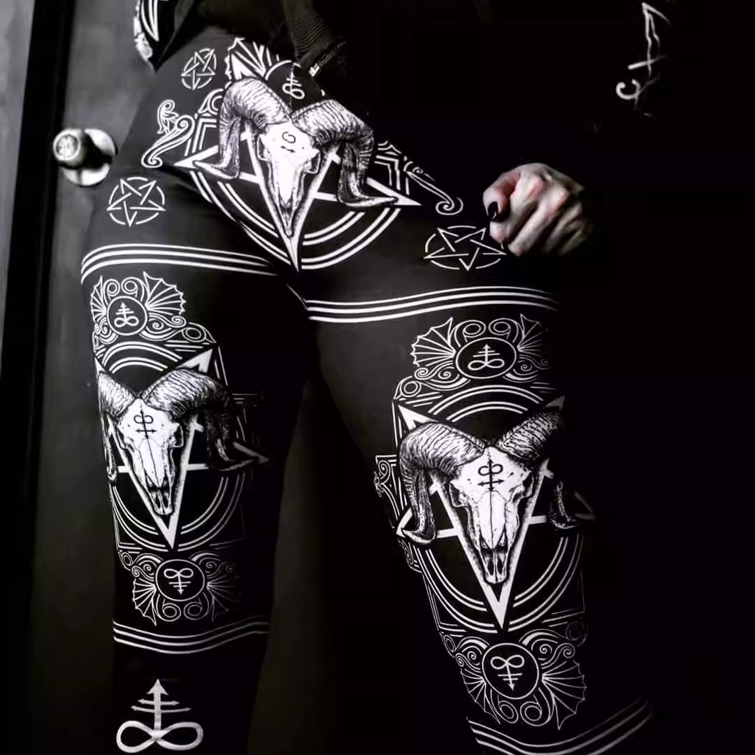 东欧RESTYLE哥特暗黑打底裤