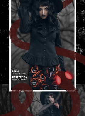 KILLSTAR暗黑哥特亚文化Delia Ruffle维多利亚拉夫领复古宫廷衬衣