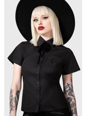 KILLSTAR暗黑哥特亚文化Spell Scholar蝙蝠吸血鬼刺绣短袖衬衣