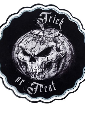 Alchemy CT6 TRICK OR TREAT哥特风骷髅南瓜头图案圆形砧板/平盘