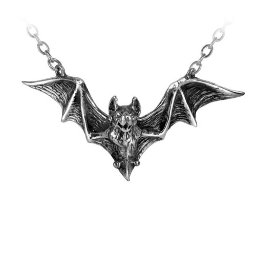 Alchemy Gothic P597 OM STRYGIA暗黑哥特风锡制振翅蝙蝠吊坠项链